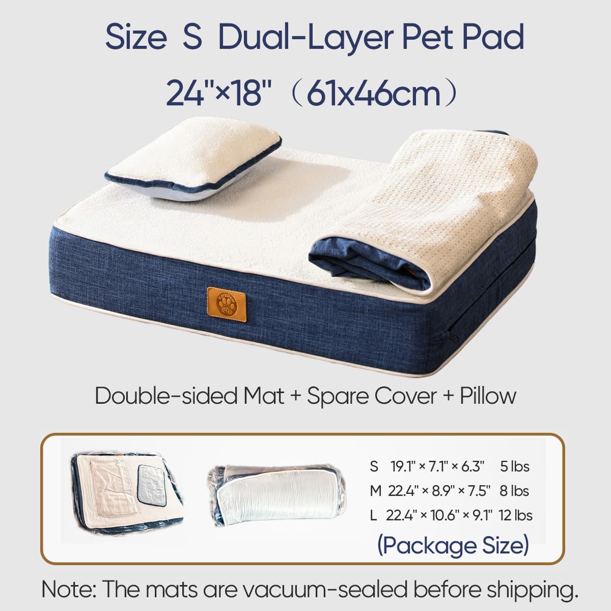 KoraPaw Dual-Sided Memory Foam Pet Pad (Size S), Removable Washable Waffle Texture Dog Bed Cushion for Small Dogs & Cats, 5 lbs