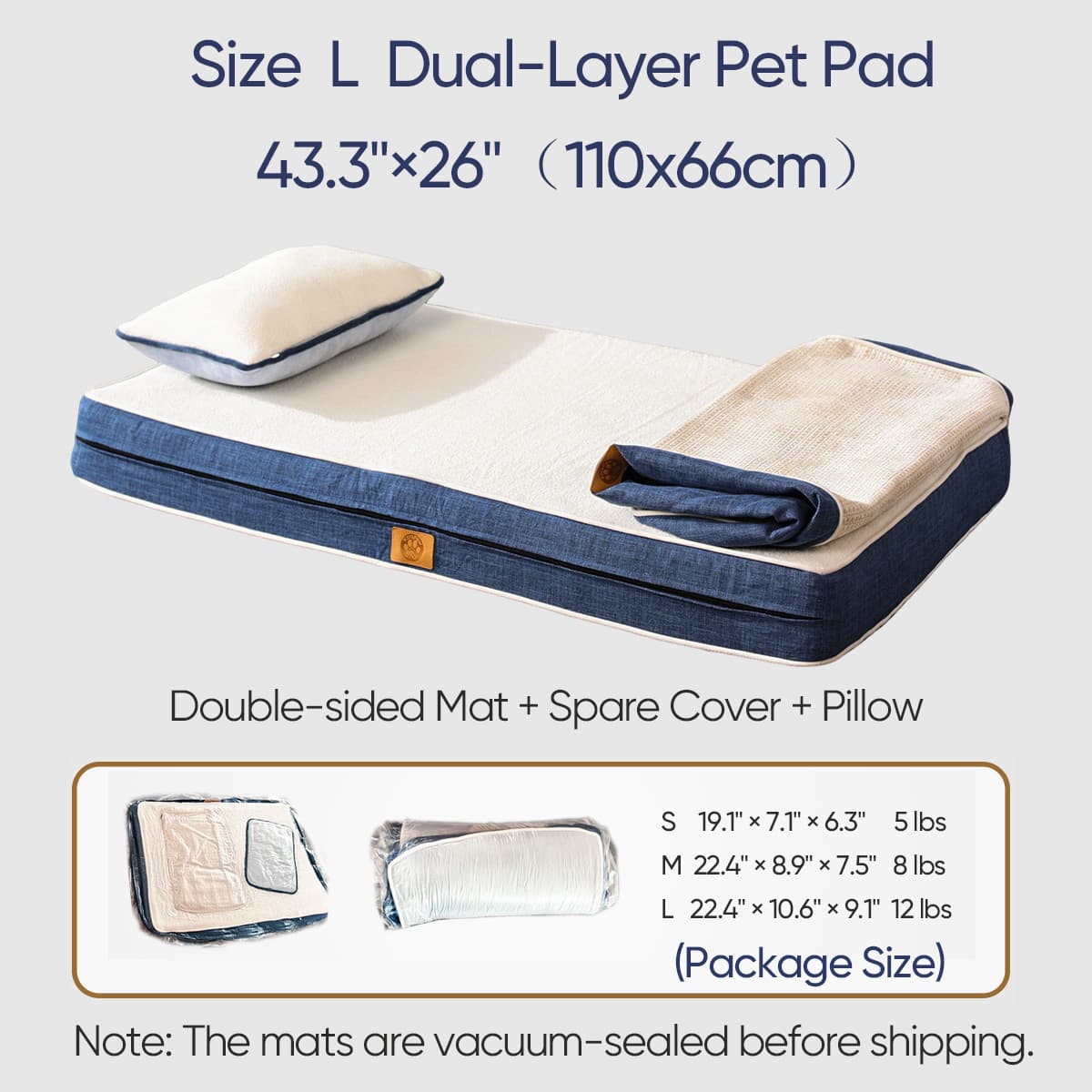 KoraPaw | Dual-Sided Memory Foam Pet Pad - Size L
