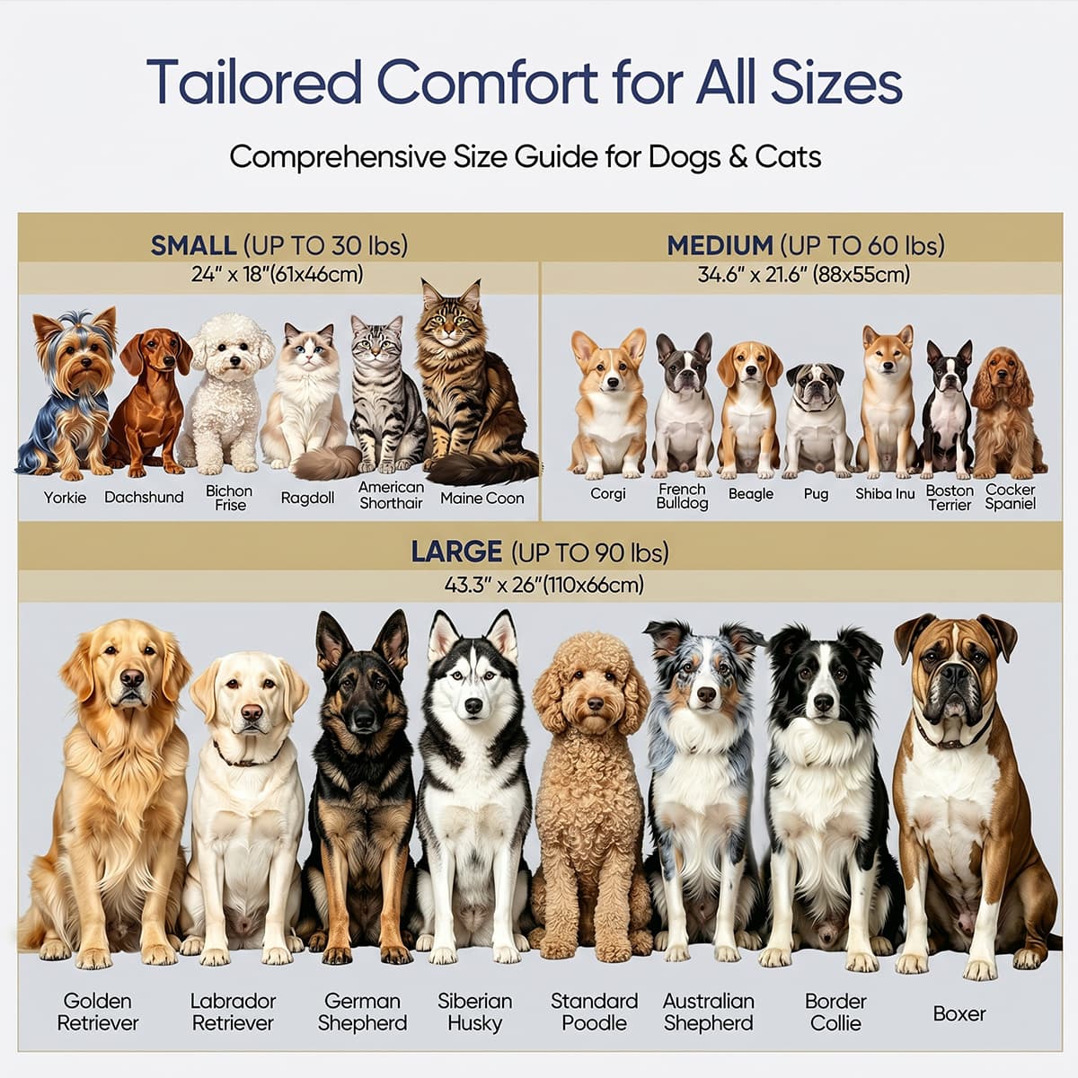 KoraPaw Solid Ash Wood Elevated Pet Bed M Set, Medium Dog Couch with Removable Waffle Covers & Water-Resistant Liner, Robot Vacuum Friendly Pet Furniture
